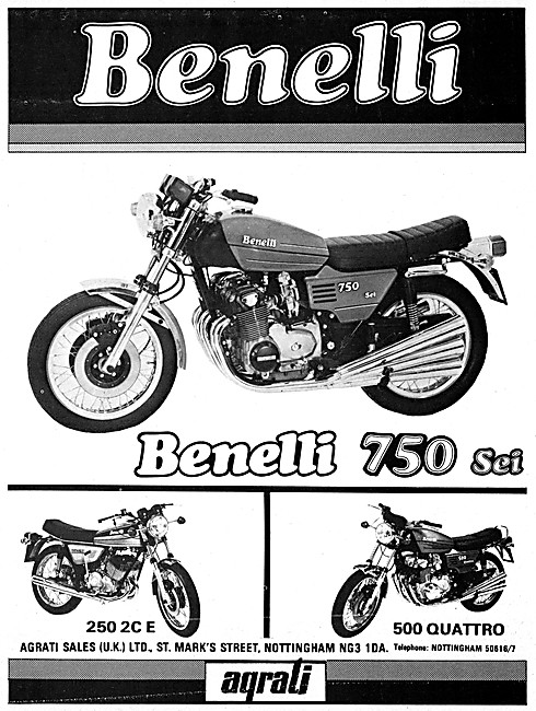 Benelli 750 Sci - Benelli 250 2C E - Benelli 500 Quattro         