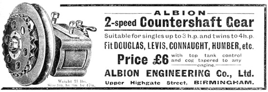 Albion 2 Speed Countershaft Motor Cycle Gear                     