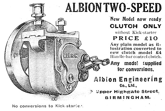 Albion Gears - Albion Two-Speed Gear For Motor Cycles 1921       