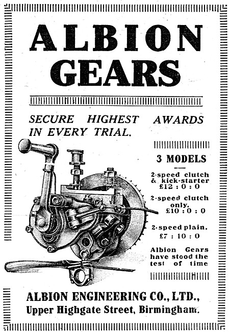 Albion Motor Cycle Gears                                         