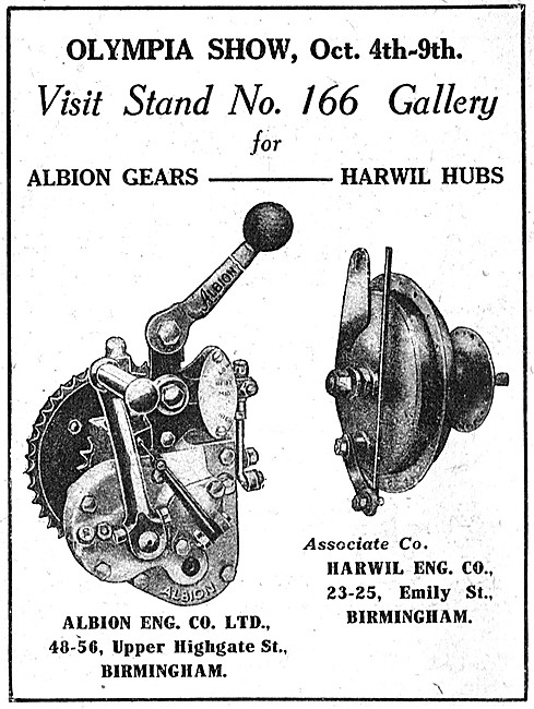 Albion Motor Cycle Gearboxes - Albion Harwil Hubs                
