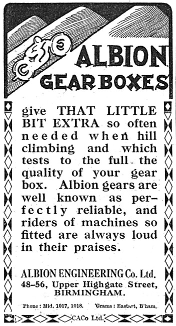 Albion Gears - Albion Motor Cycle Gearboxes                      