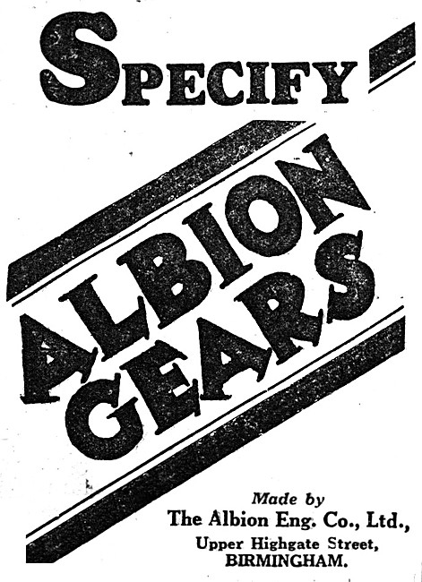 Albion Gears - Albion Motor Cycle Gearboxes 1929                 