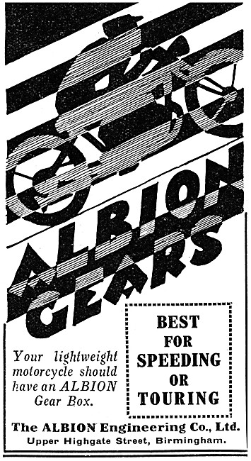 Albion Gears - Albion Motor Cycle Gear Boxes 1930 Advert         