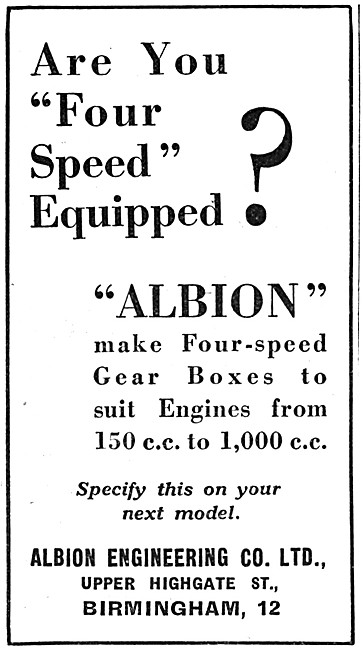 Albion Gears - Albion Motor Cycle Gearboxes                      