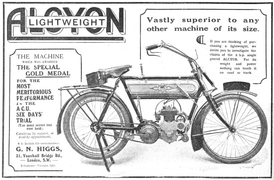 1912 Alcyon Lightweight Motor Cycle                              