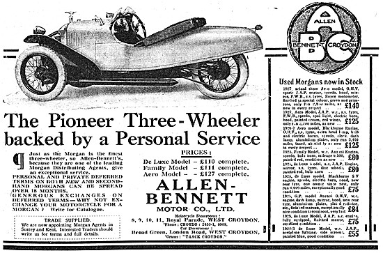 Alec Bennett Motor Cycles & Three-Wheeler Car Sales              