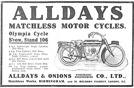 Alldays & Onions Motor Cycles 1912                               
