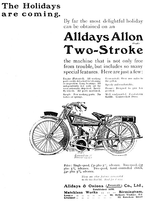 1915 Alldays Allon Motor Cycle                                   