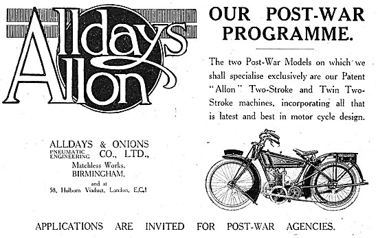 Alldays & Onions Motor Cycles  Alldays  Allon Motor Cycles       