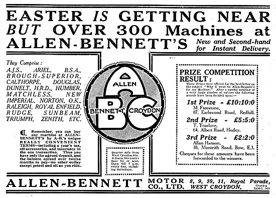 Allen-Bennett Motor Cycle Sales & Service                        