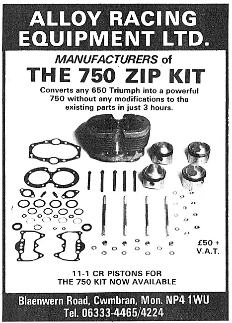 Alloy Racing Equipment Triumph 650 - 750 Zip Kit                 