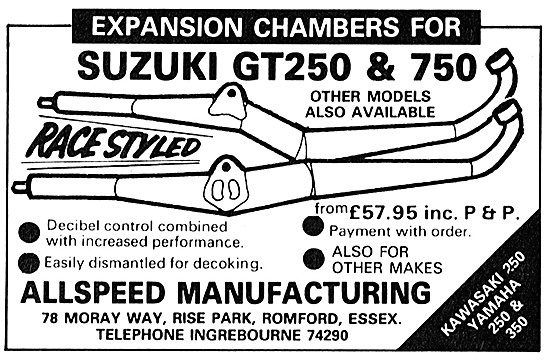 Allspeed Expansion Chambers For Suzuki GT250 & 750               