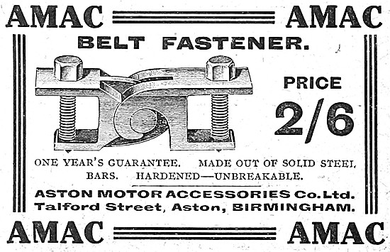 AMAC Carburetters & Belt Fasteners - AMAC Belts                  