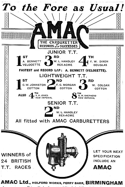 AMAC Carburetters 1926                                           