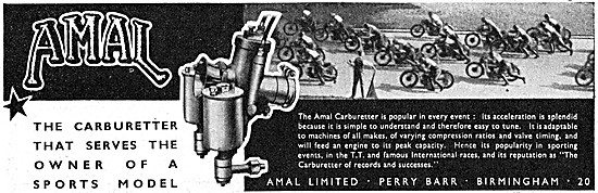 Amal Carburetters - Amal Motor Cycle Carburetters 1938           