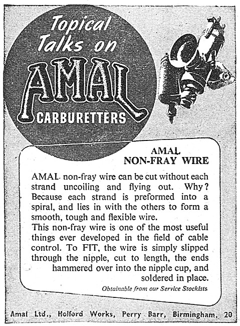 Amal Carburetters Topical Talks Series. Non-Fray Wire            