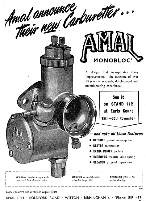 Amal Monobloc Carburetter 1954                                   