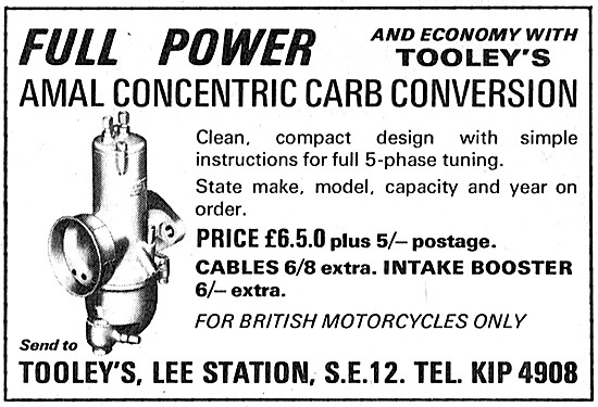 Tooleys Amal Concentric Carburetter Conversion                   