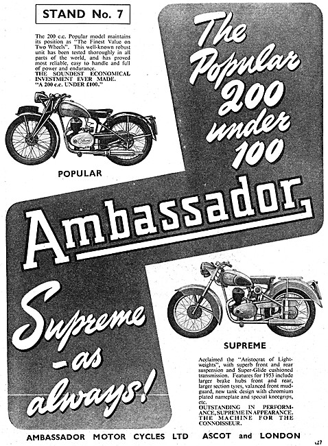 Ambassador Popular 200 cc - Ambassador Supreme                   