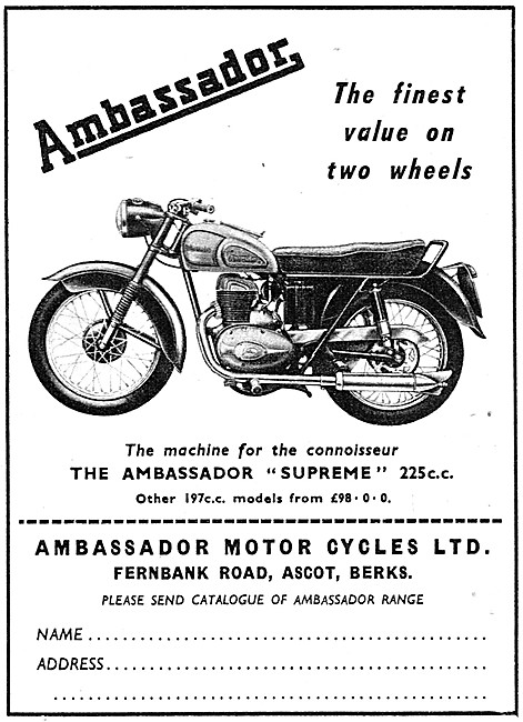 Ambassador Motor Cycles - Ambassador Supreme 225 cc              