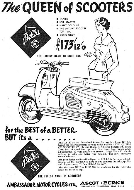 1957 Ambassador Bella Motor Scooter                              