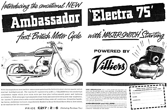 1960 Ambassador Electra 75 250 cc Electric Start                 