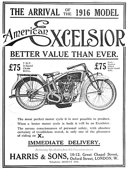 American Excelsior 7 hp V Twin  Motor Cycle                      