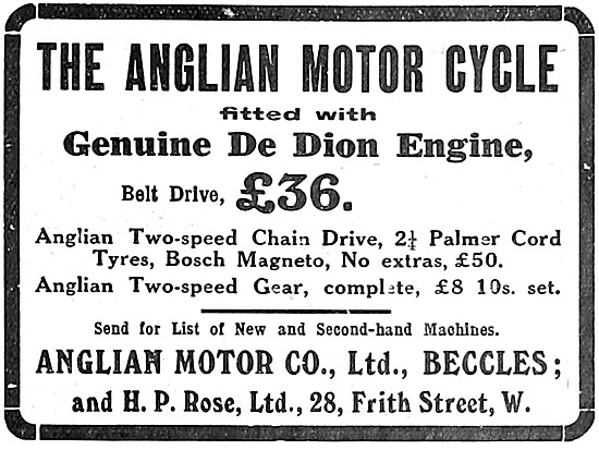 Anglian De Dion Motor Cycles                                     