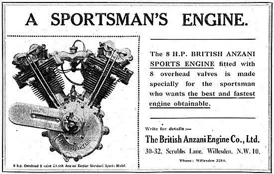 1923 British Anzani V Twin Motor Cycle Engines                   