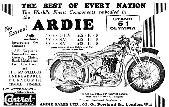 Ardie Motor Cycles - 1930 Ardie Silver Eagle                     
