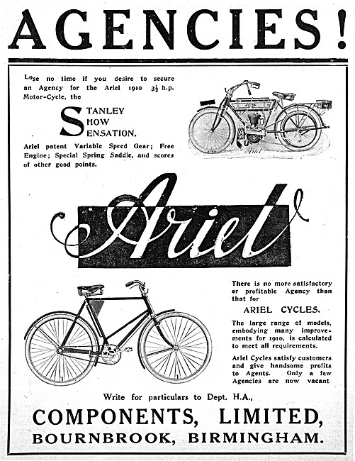 1909 Ariel 3.5 HP Motor Cycle                                    
