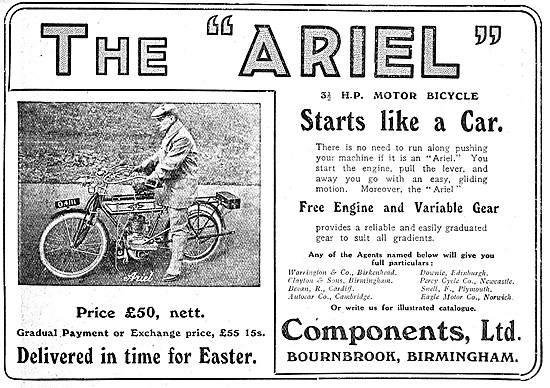 1910 Ariel 3.5 hp Motor C ycle                                   