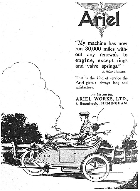Ariel Motor Cycles 1917 Advert                                   