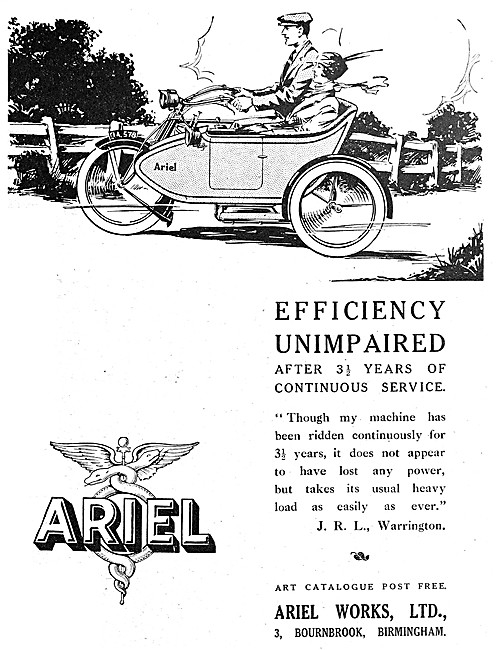 Ariel Motor Cycles 1918 Advert                                   