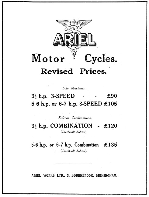 1919 Ariel Motor Cycles                                          