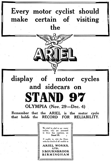 Ariel Motor Cycles 1920                                          