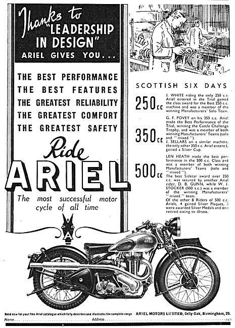 1938 Ariel Red Hunter 500 cc                                     