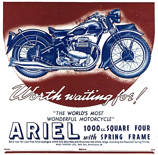 1939 Ariel Square Four 1000 cc                                   