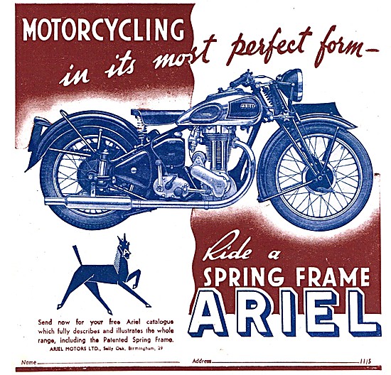 Ariel Spring Frame Singles 1939 - Ariel Plungers                 