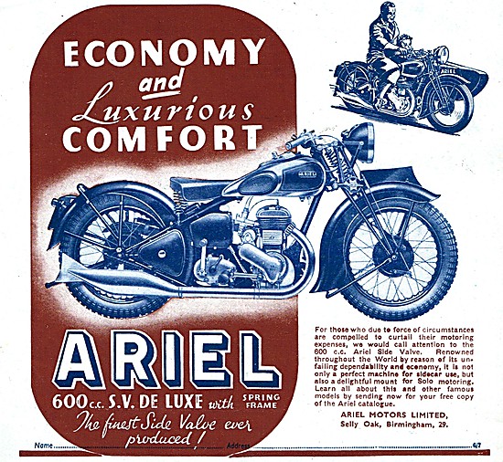 Ariel 600 cc Side Valve                                          
