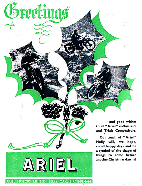 Ariel Motorcycles Seasons Greetings                              