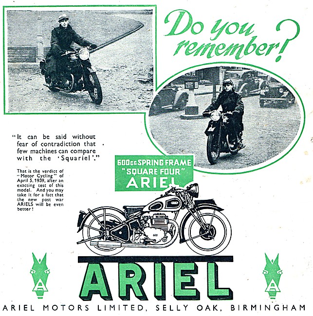 Ariel Square Four 600cc Motor Cycle                              