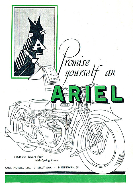 Ariel Square Four Motor Cycle                                    