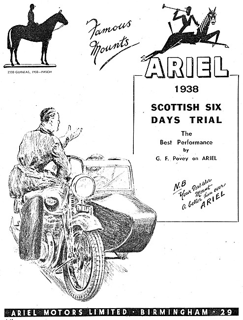 Ariel Motor Cycles 1943 Advert                                   
