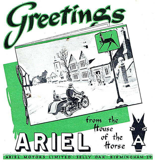 Ariel Motorcycles Seasons Greetings                              