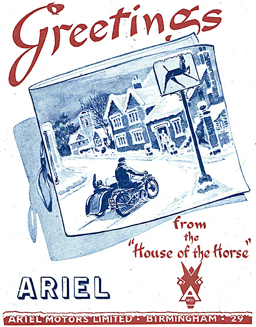 Ariel Motorcycles Seasons Greetings 1943                         
