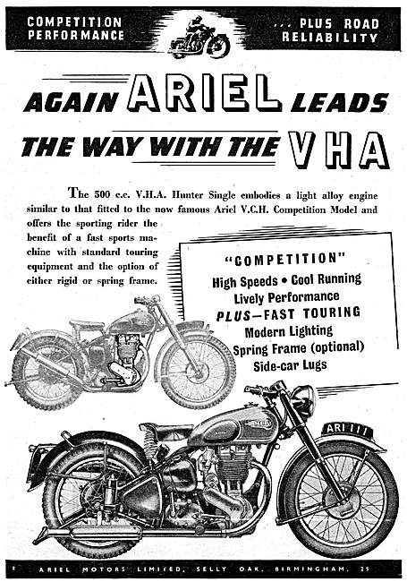 Ariel VHA Hunter Single 500 cc                                   