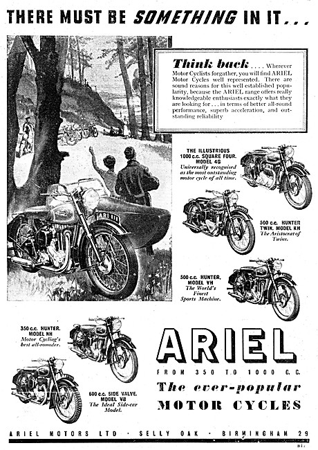 Ariel Motor Cycles 1952 Models                                   