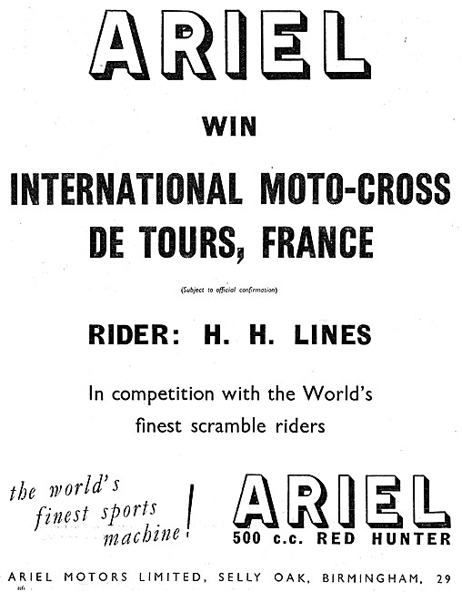 Ariel Moto-Cross Successes                                       